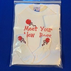 Meet Your New Boss Red Balloon 3-6 Month Soft Onesie and Socks